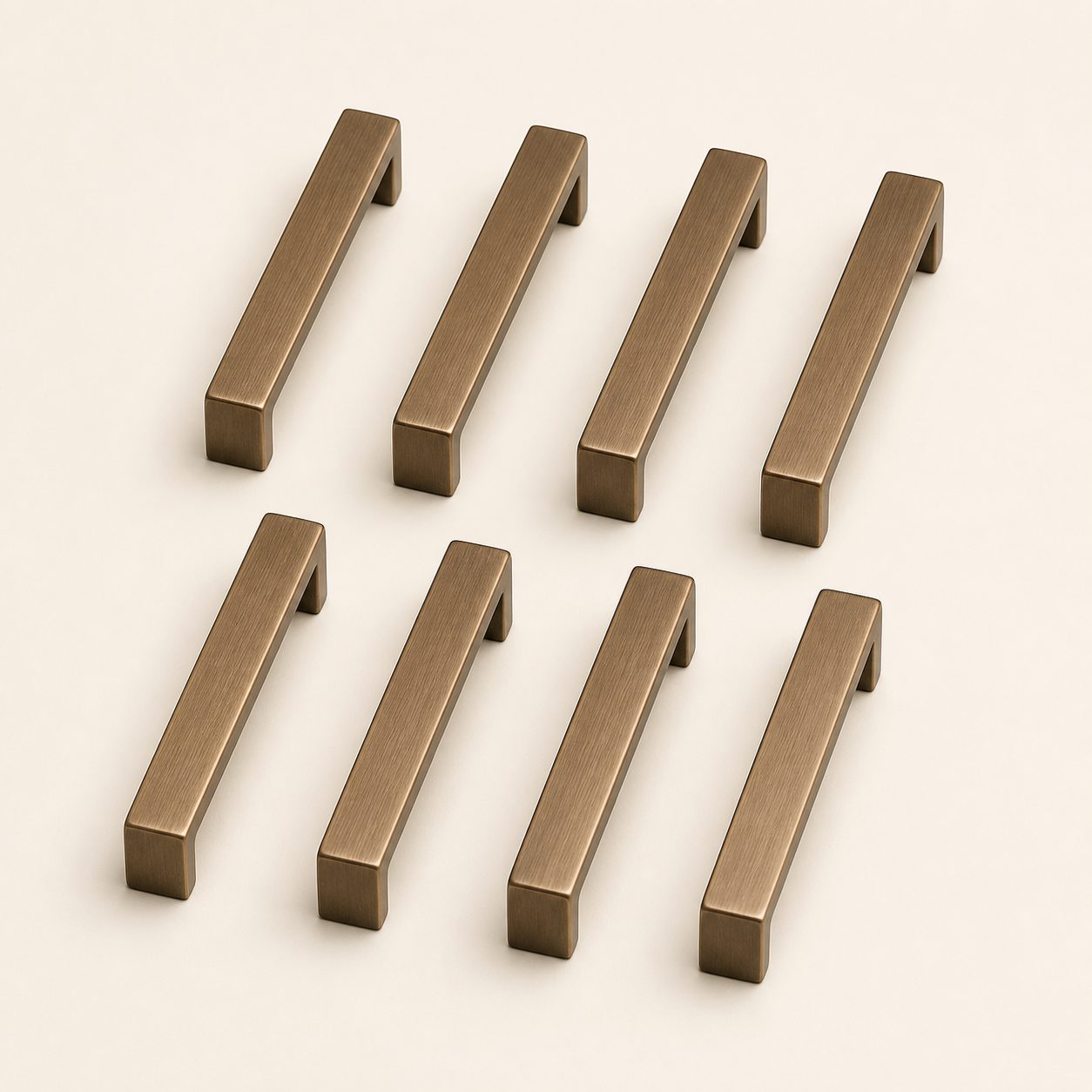 Brushed Bronze Cabinet Pulls — 96 mm, 8 Pack