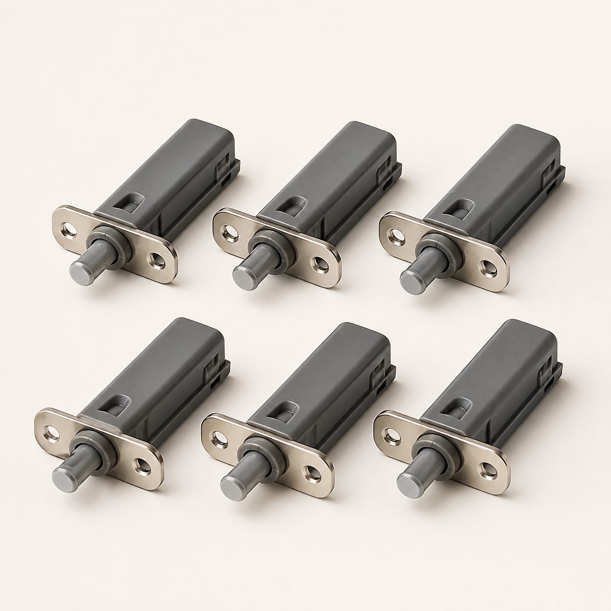 Concealed Push-to-Open Cabinet Latches — 6 Pack