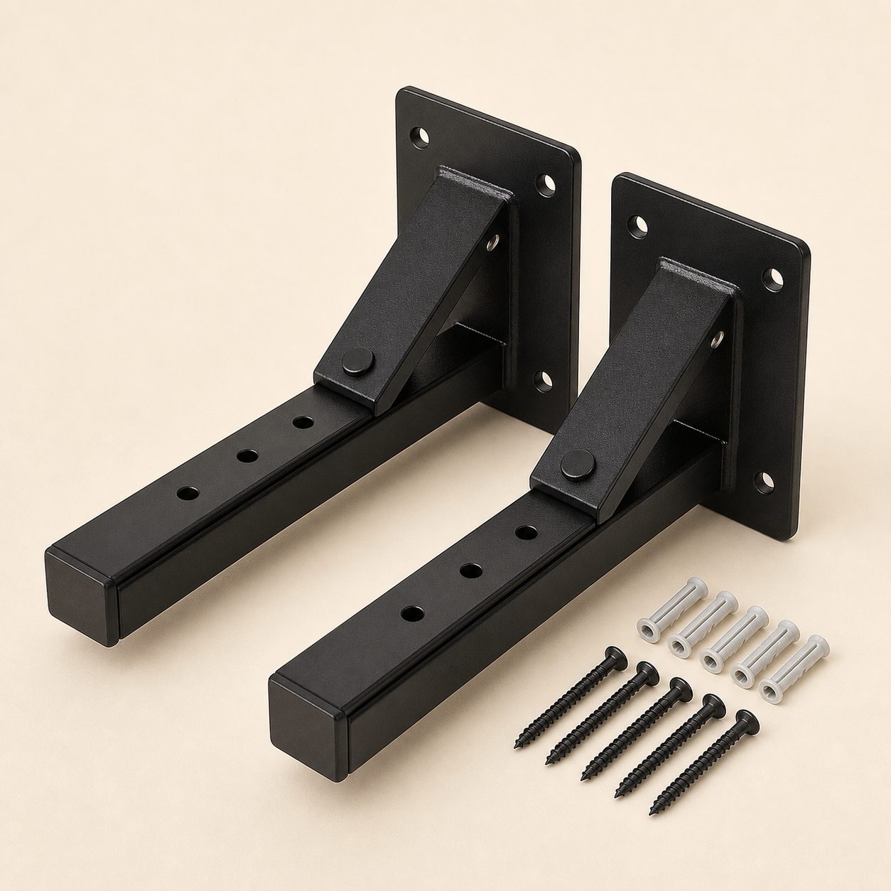 Heavy-Duty Concealed Floating Shelf Brackets — Pair