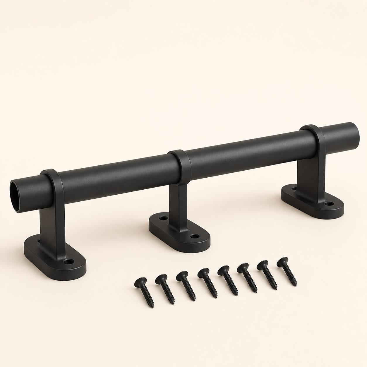 Matte Black Oval Closet Rod Kit