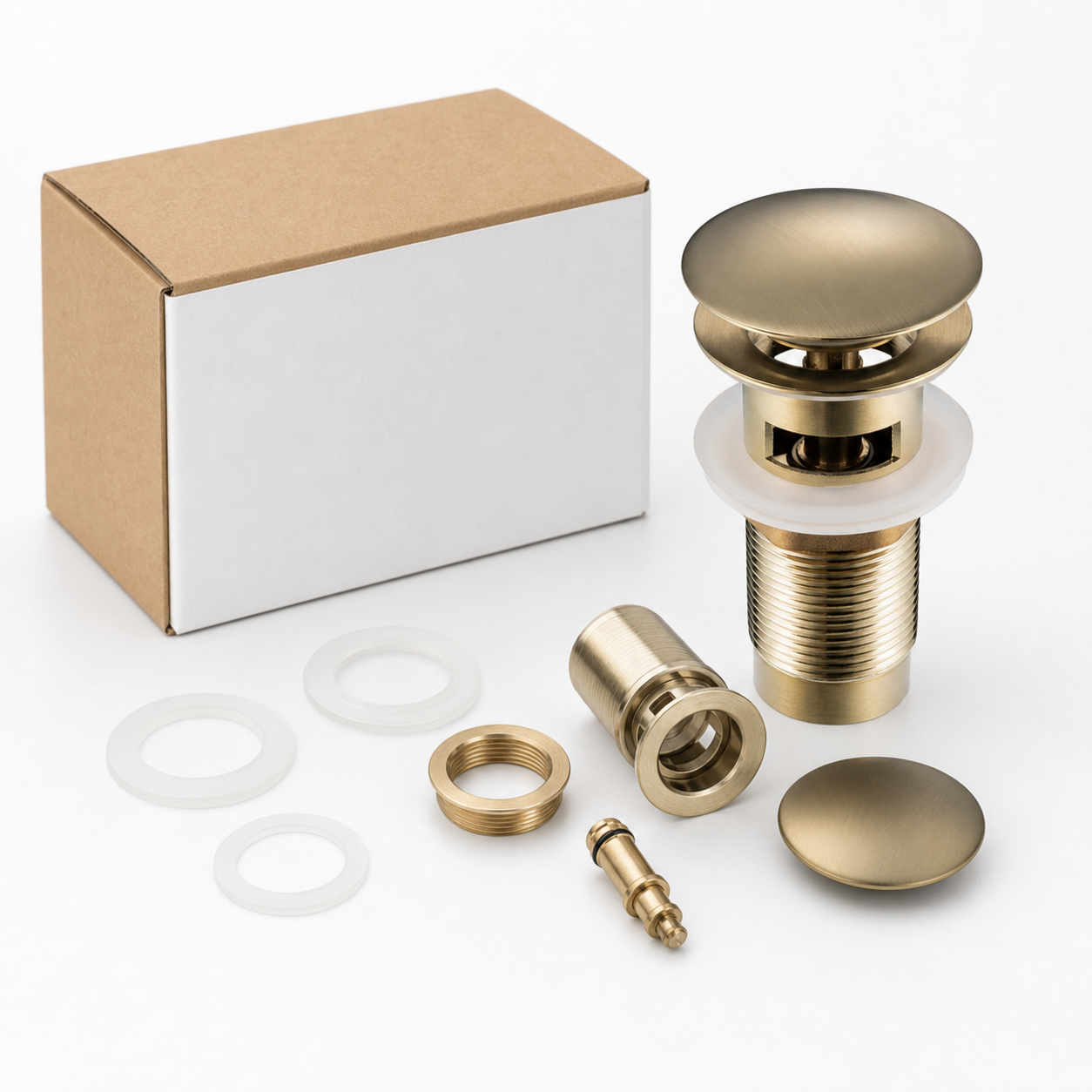 Matte Gold Click-Clack Basin Drain
