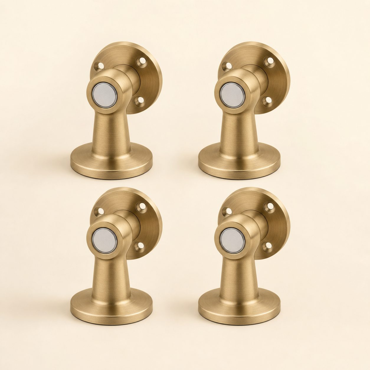 Brushed Brass Magnetic Door Stops — 4 Pack