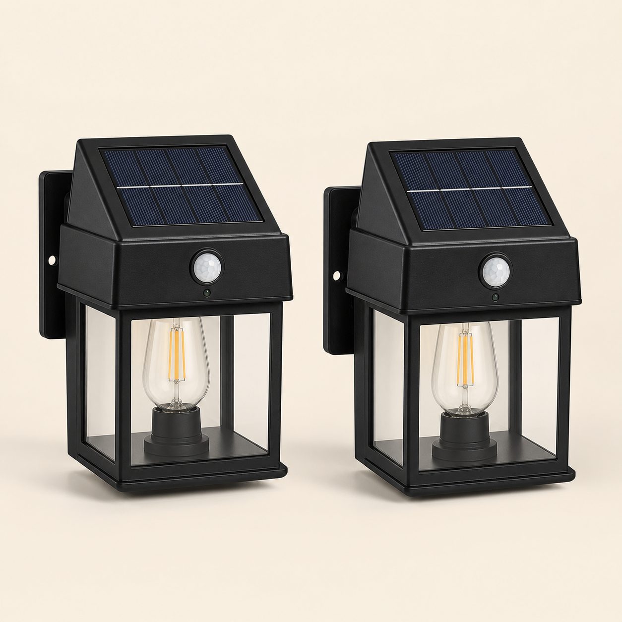Outdoor Solar Motion Wall Lights — 2 Pack