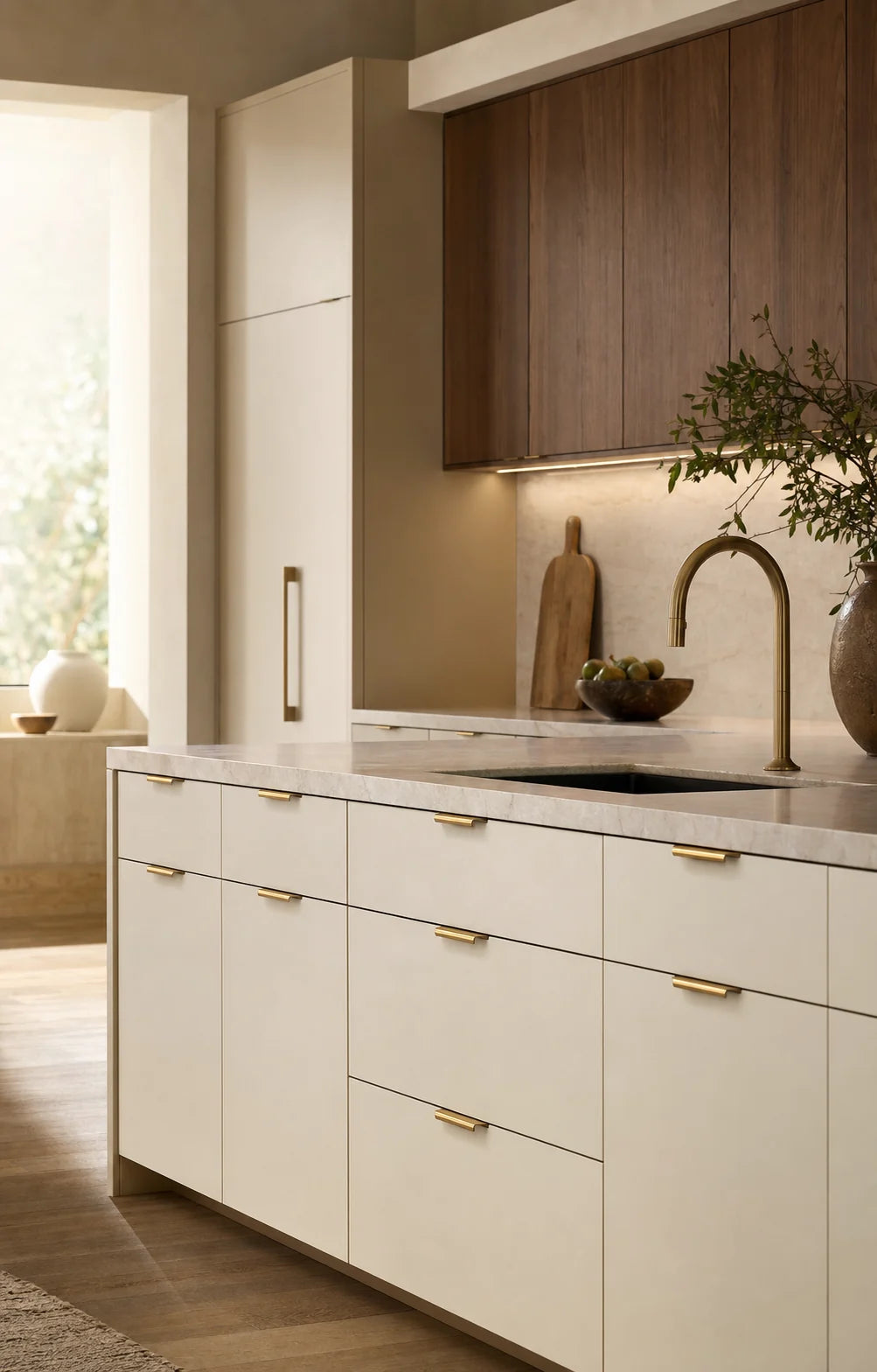 Premium modern kitchen cabinetry with refined architectural hardware